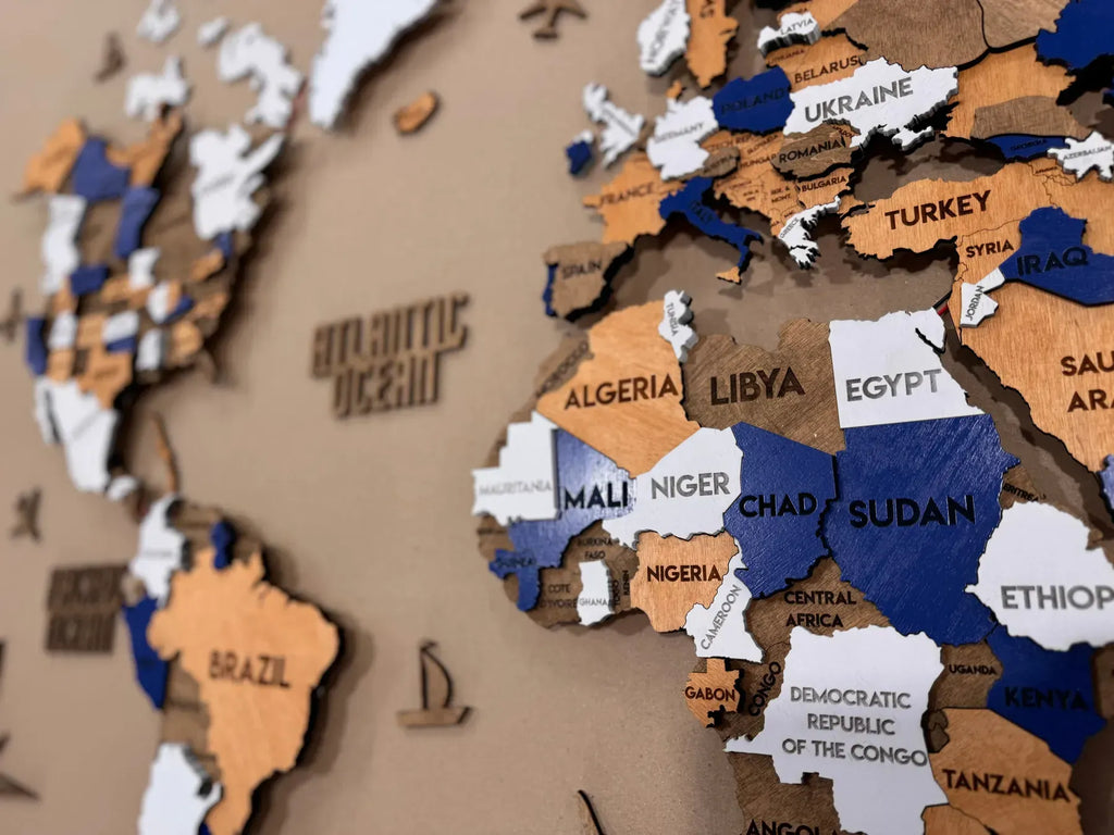 Багатошарова карта світу з підсвіткою колір Blur