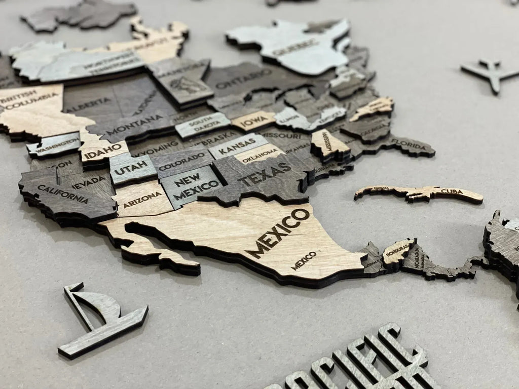 Багатошарова карта світу колір Memory з столицями