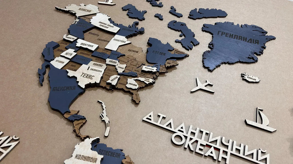 Багатошарова карта світу колір Country