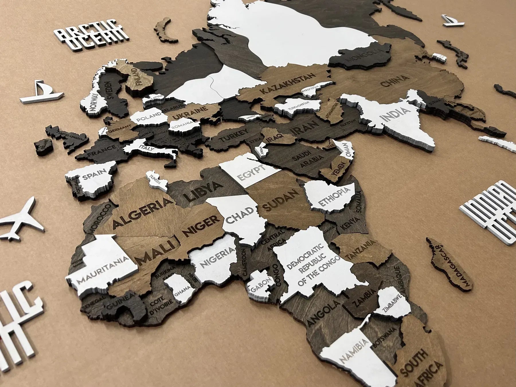 Багатошарова карта світу колір Grunge