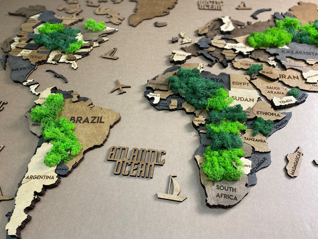 Багатошарова карта світу колір Soulmar Moss