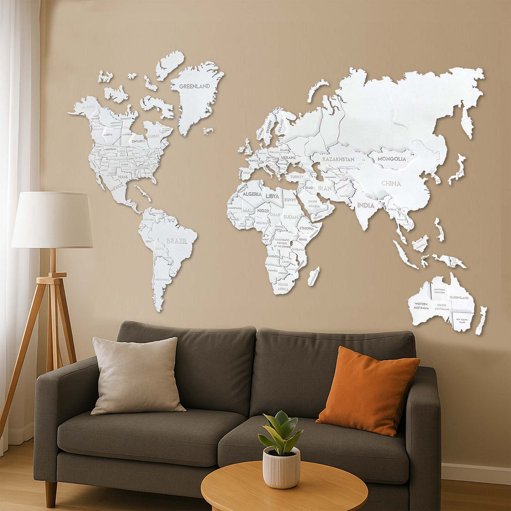 Багатошарова карта світу колір White