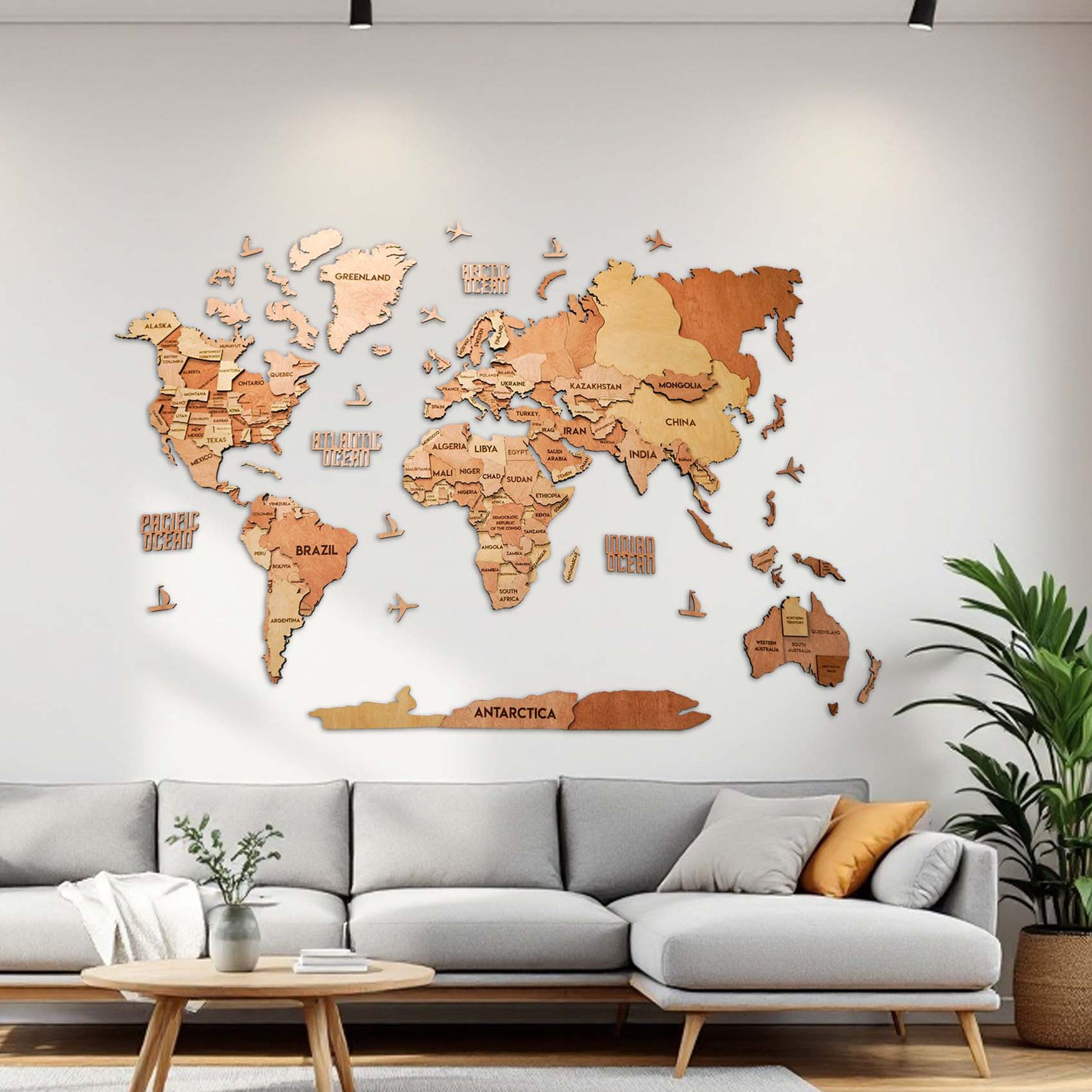 Багатошарова карта світу колір Sunrise