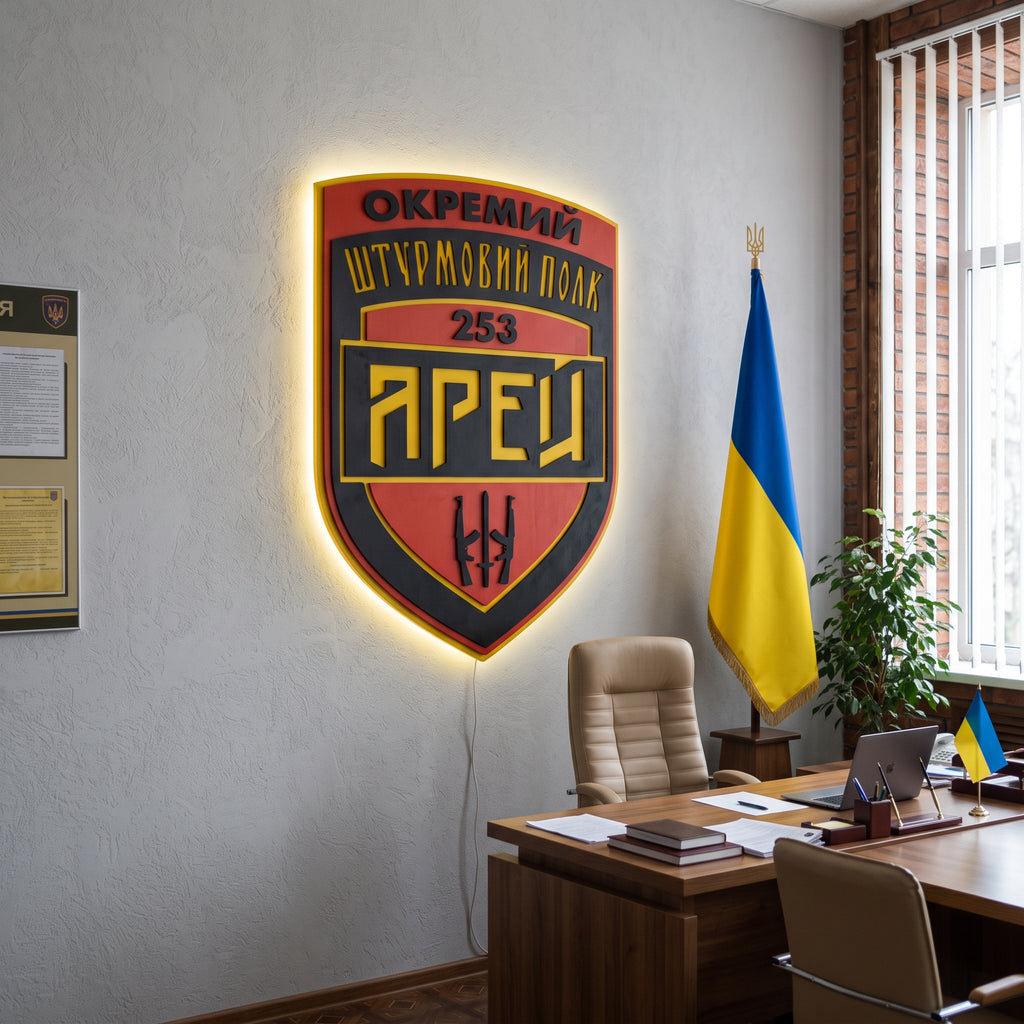 Персоналізований настінний герб з підсвіткою 1