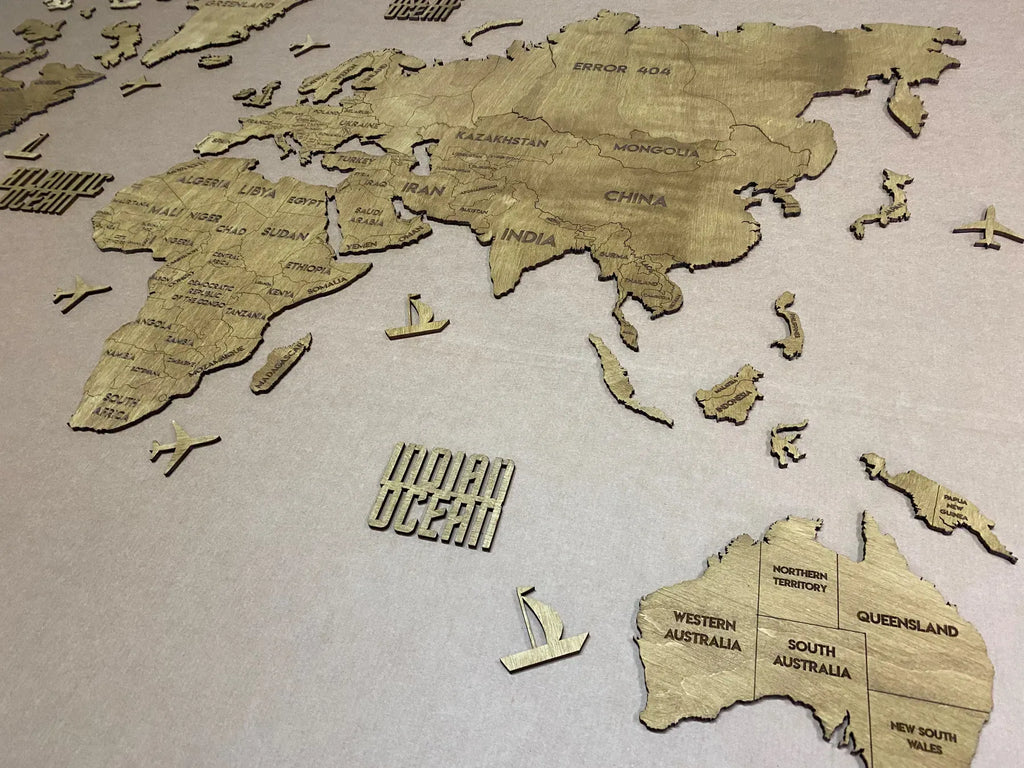 Одношарова карта світу колір Nut 3