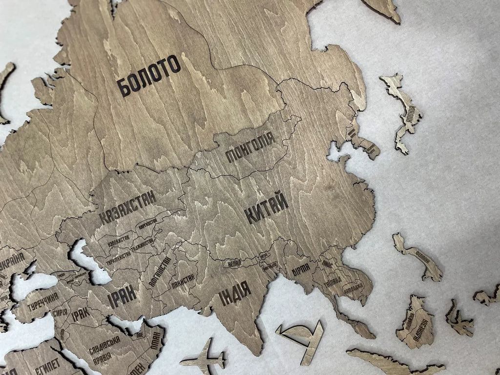 Одношарова карта світу колір Venge 1