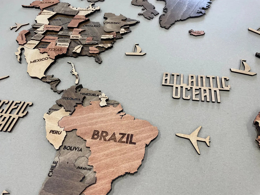 Багатошарова карта світу колір Warm