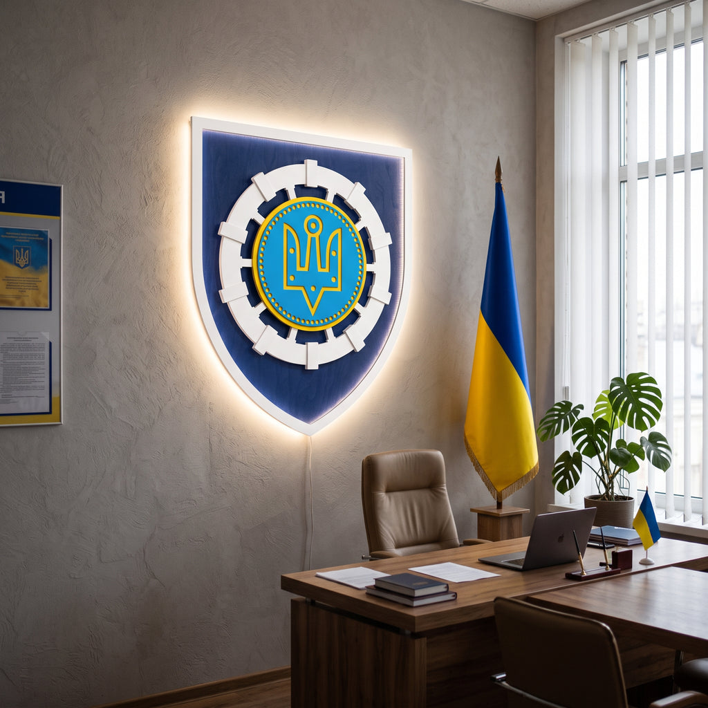 Персоналізований настінний герб з підсвіткою 1
