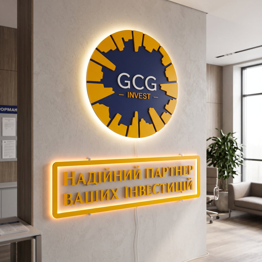 Індивідуальні настінні логотипи з LED-підсвіткою