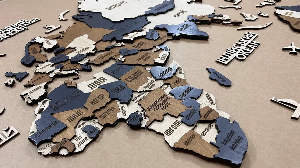 Багатошарова карта світу колір Country