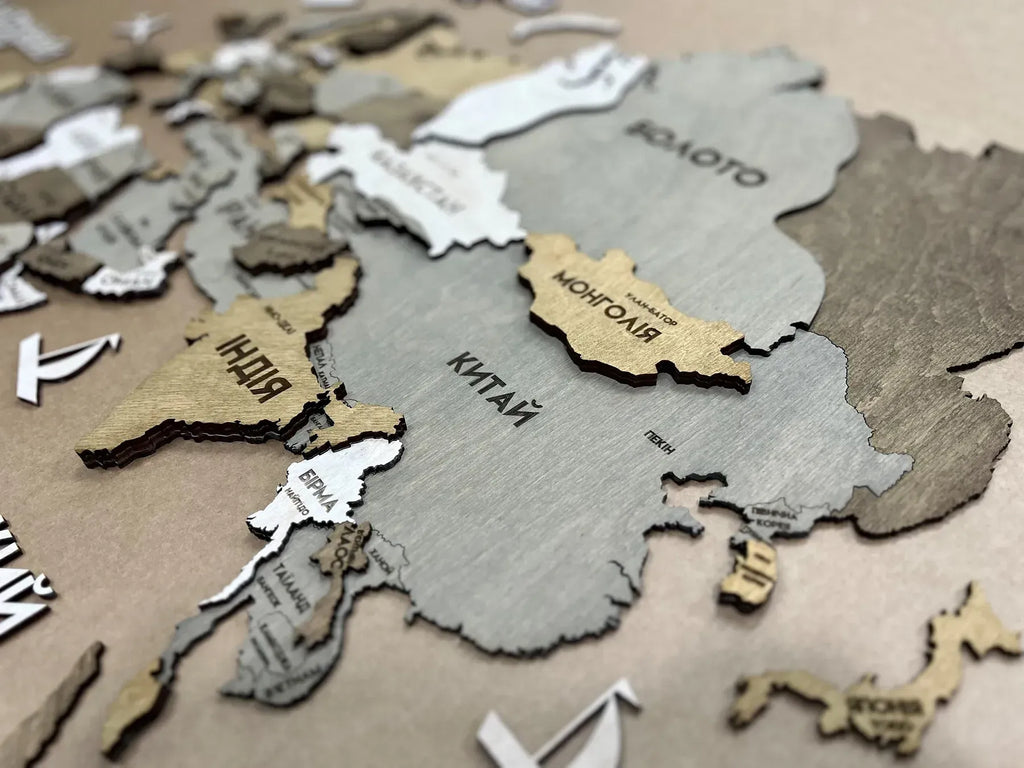 Багатошарова карта світу з столицями колір Miracle