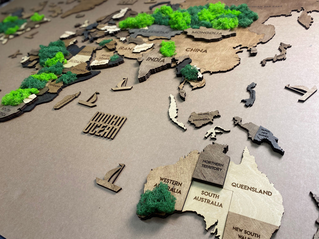 Багатошарова карта світу колір Soulmar Moss