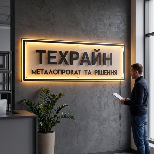 Індивідуальні настінні логотипи з LED-підсвіткою
