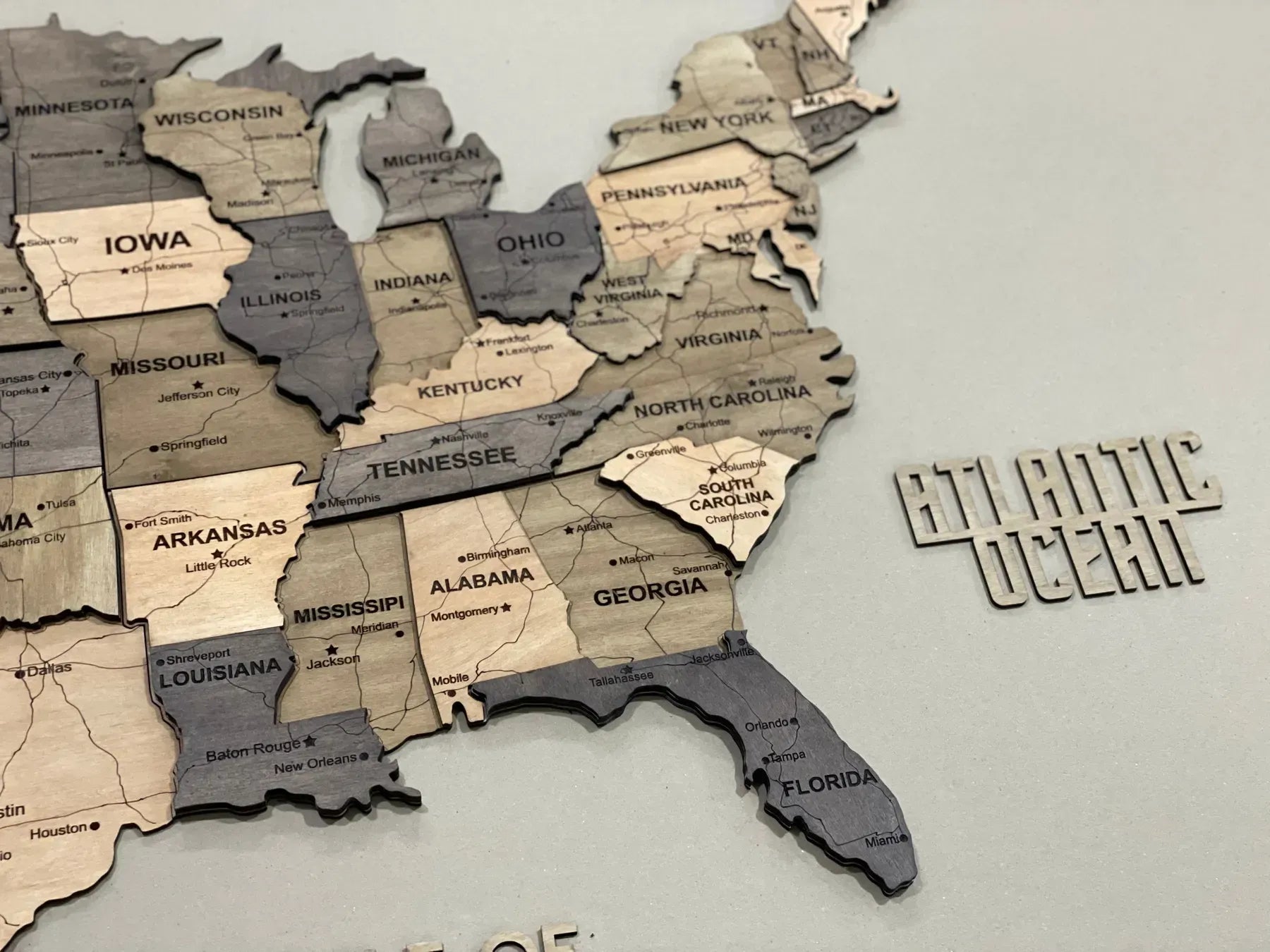 Карта США багатошарова з дорогами, колір Elis