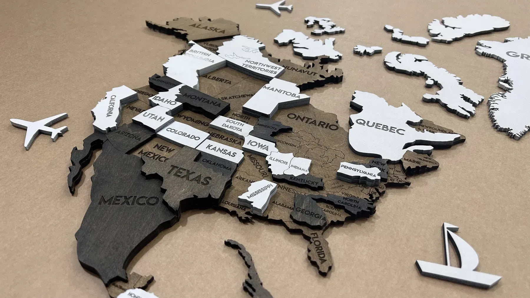 Багатошарова карта світу колір Grunge