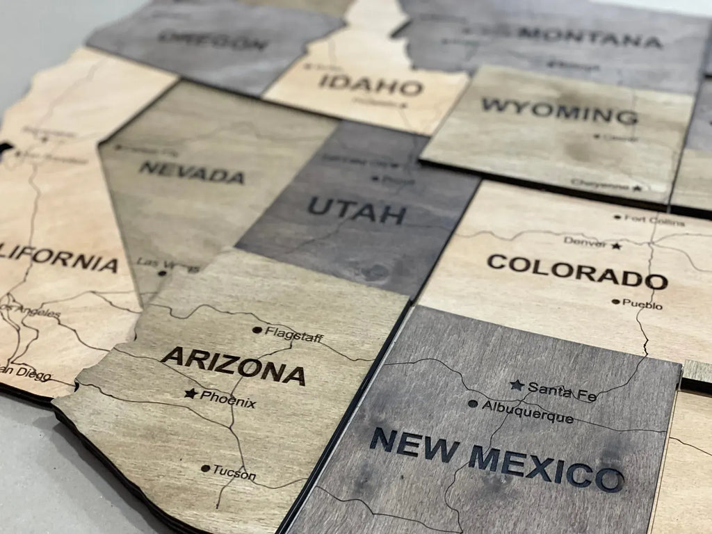 Карта США багатошарова з дорогами, колір Elis