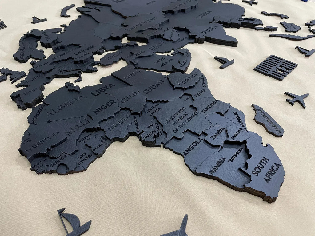 Багатошарова карта світу колір Nero