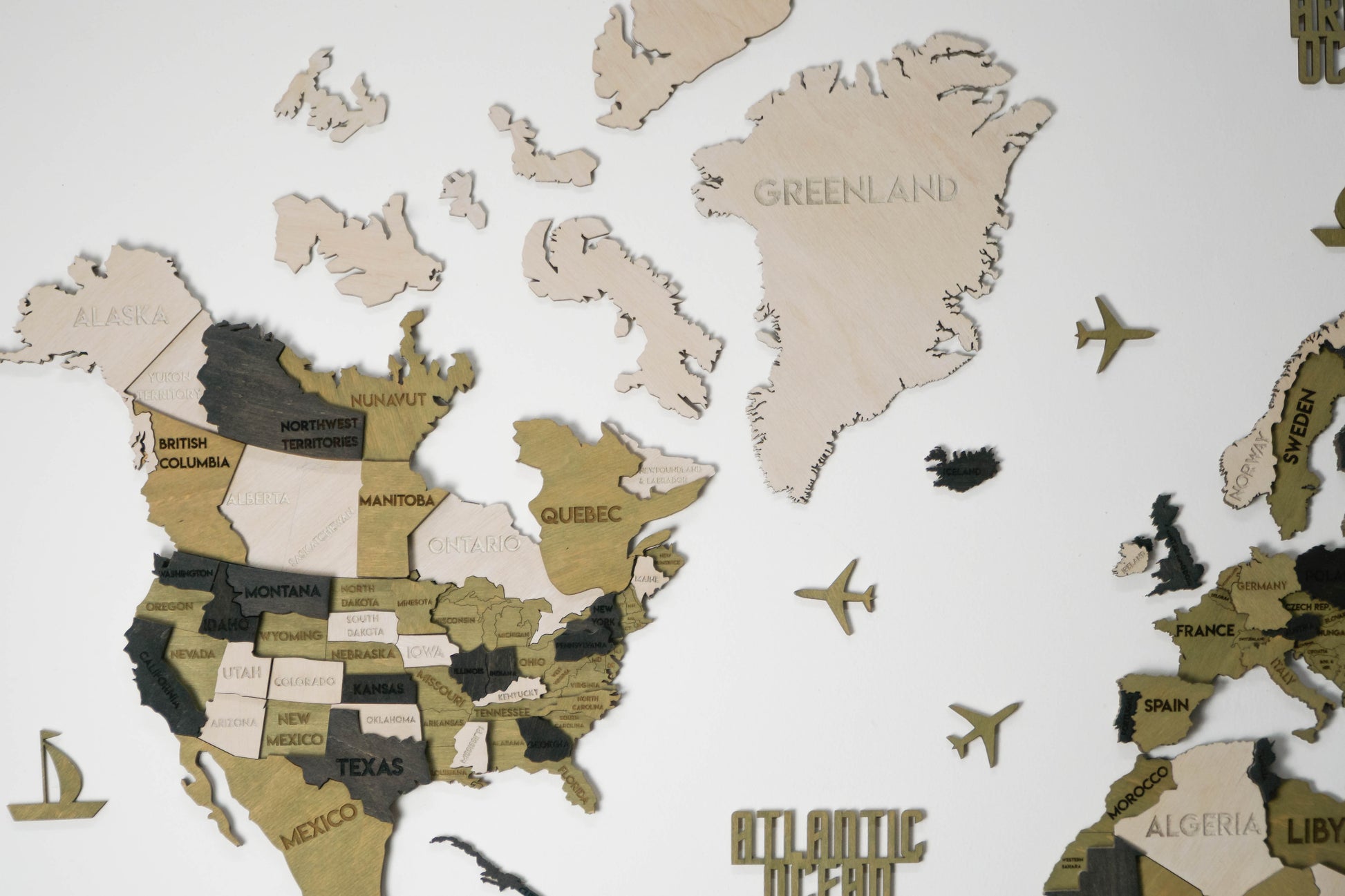 Багатошарова карта світу колір Verde