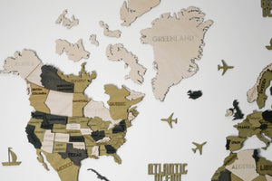 Багатошарова карта світу колір Verde