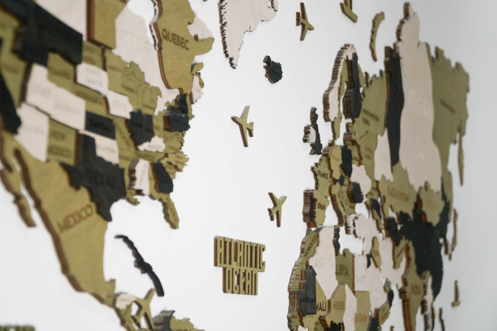 Багатошарова карта світу колір Verde