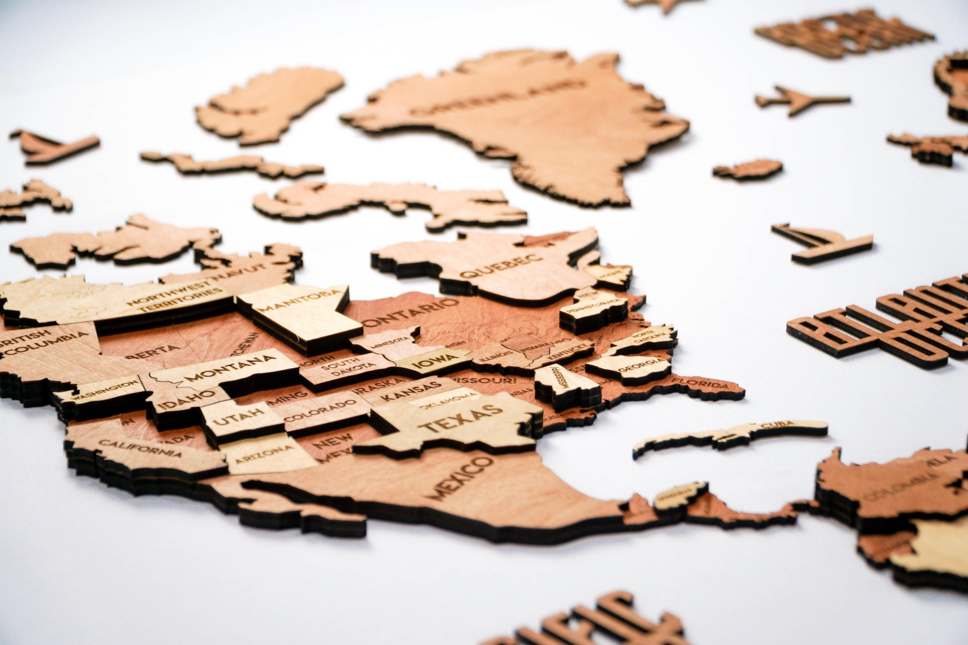 Багатошарова карта світу колір Sunrise