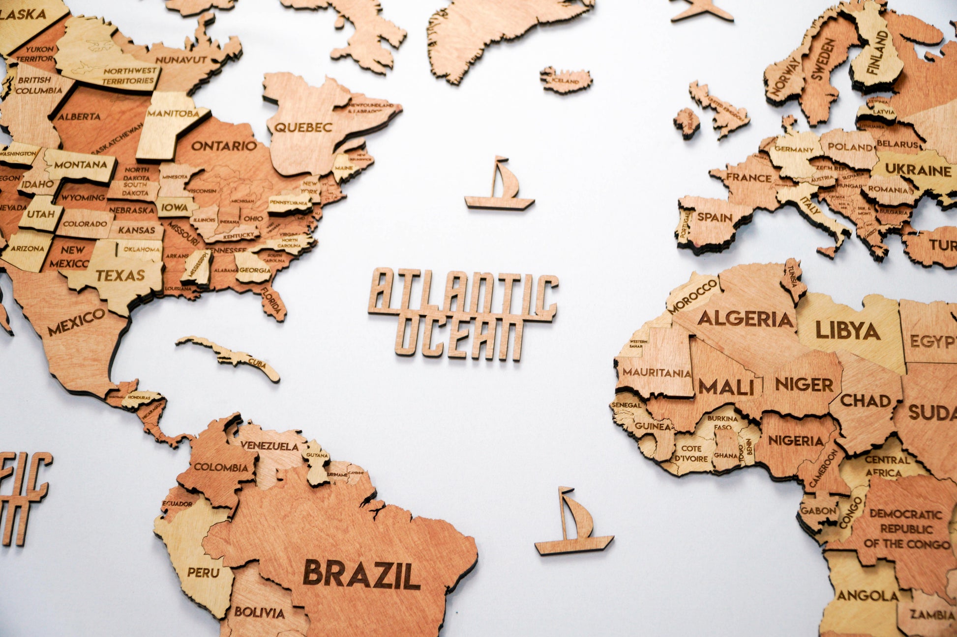 Багатошарова карта світу колір Sunrise