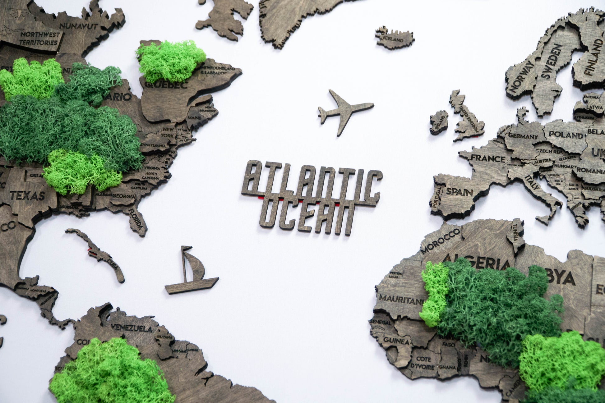 Багатошарова карта світу колір Dark Moss