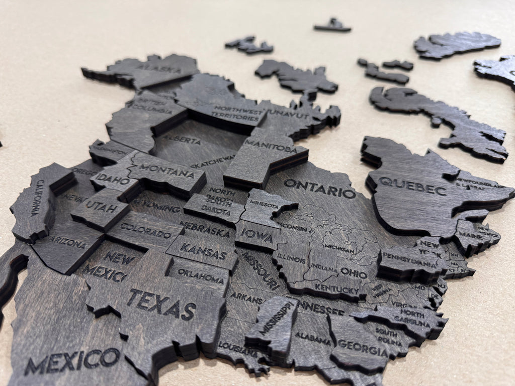 Багатошарова карта світу колір Dark