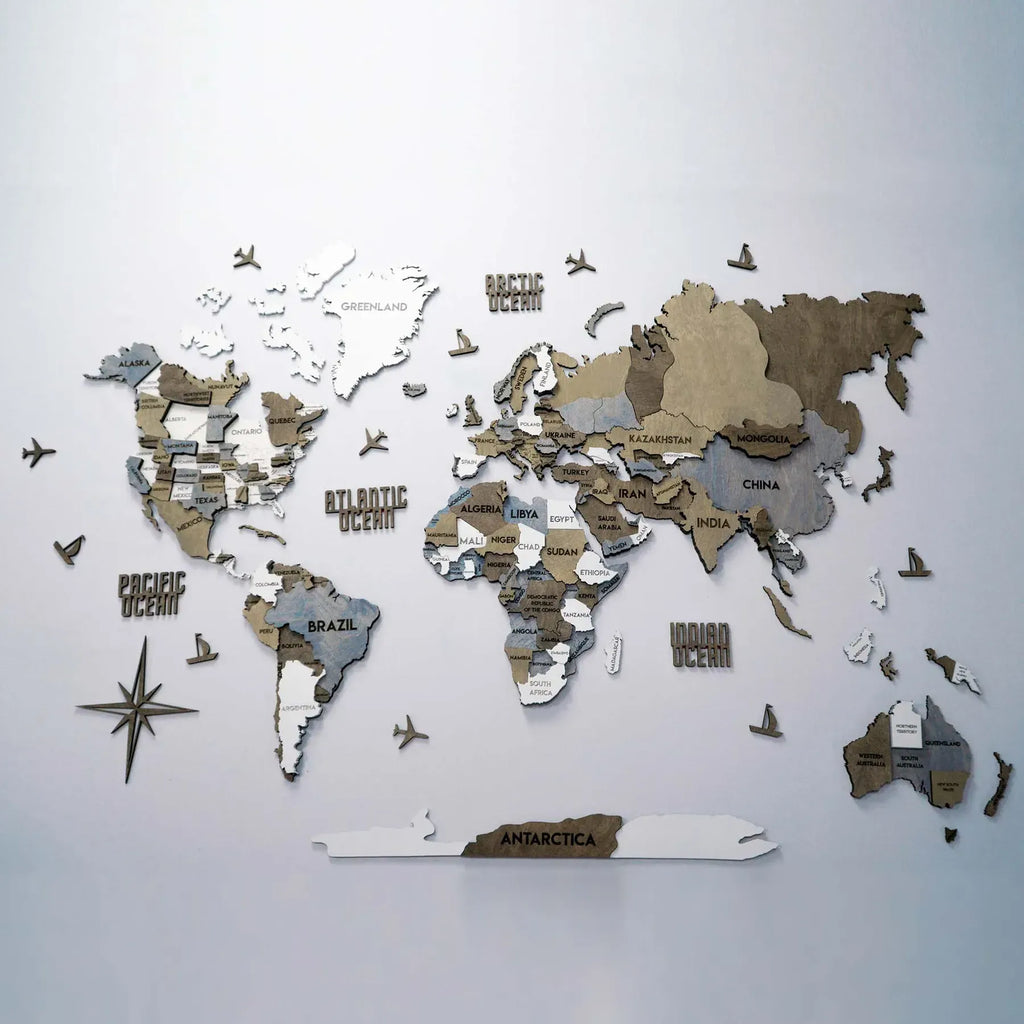 Багатошарова карта світу колір Loft