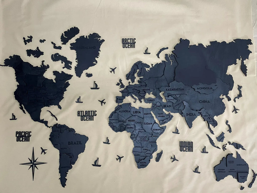 Багатошарова карта світу колір Nero