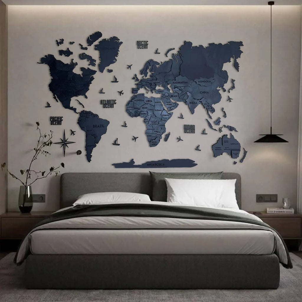 Багатошарова карта світу колір Nero