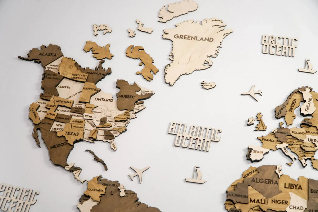 Багатошарова карта світу колір Terra