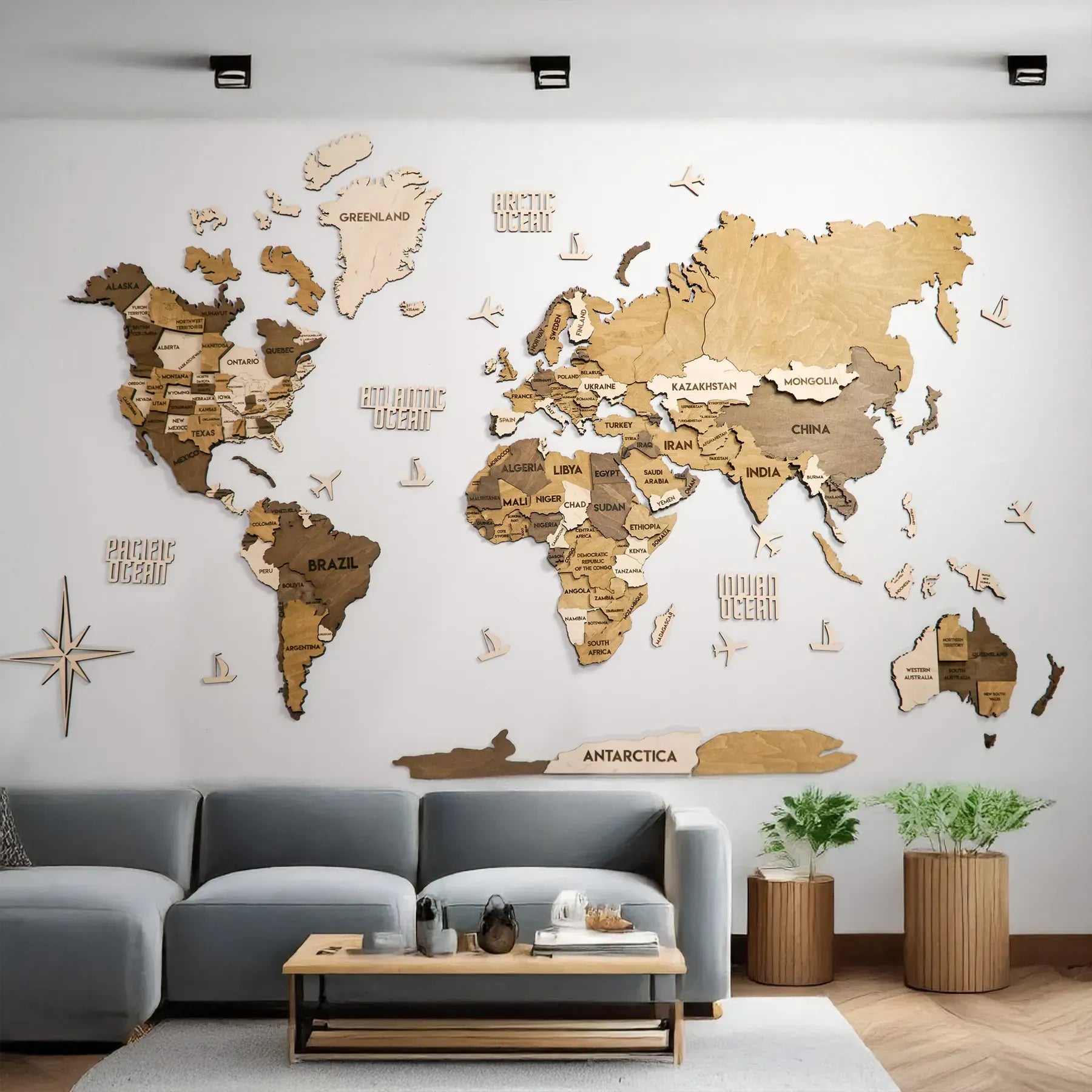 Багатошарова карта світу колір Terra