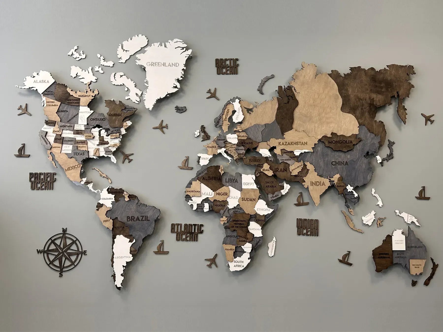 Багатошарова карта світу з підсвіткою колір Loft 2