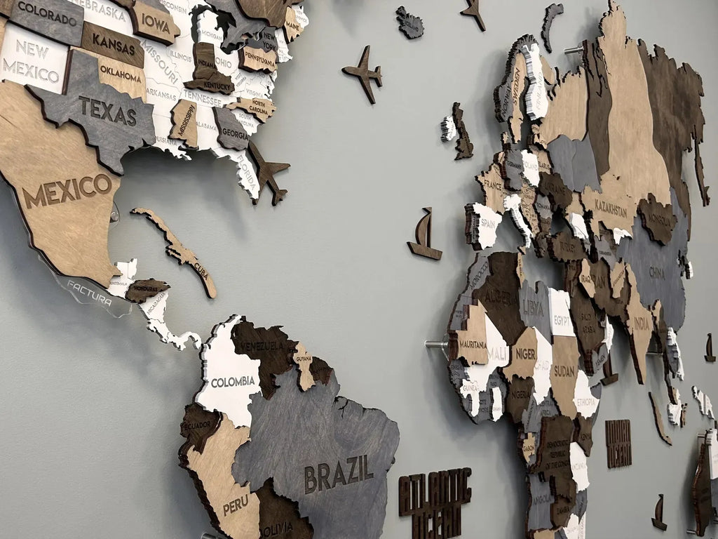 Багатошарова карта світу з підсвіткою колір Loft 2