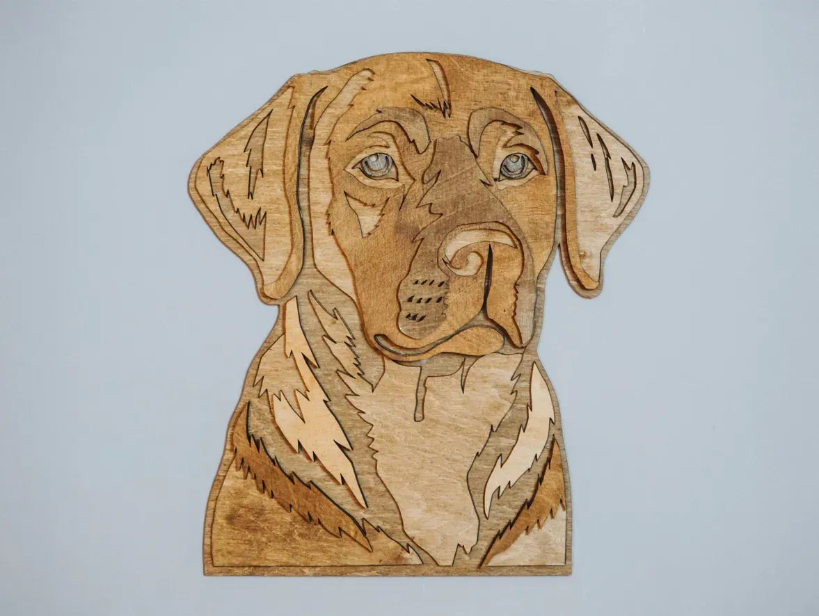 Дерев’яне панно з собакою, Лабрадор. Портрет тварини з дерева