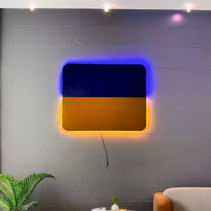 Дерев’яний прапор України з LED-підсвіткою 75х50 см