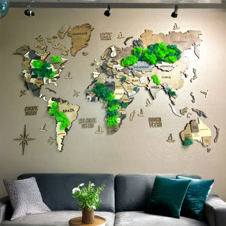 Багатошарова карта світу колір Soulmar Moss