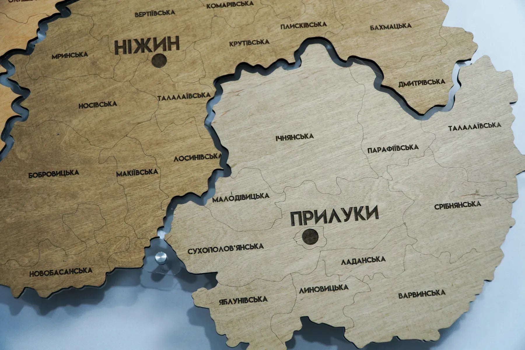 Карта Чернігівської області з підсвіткою, колір Light Tree