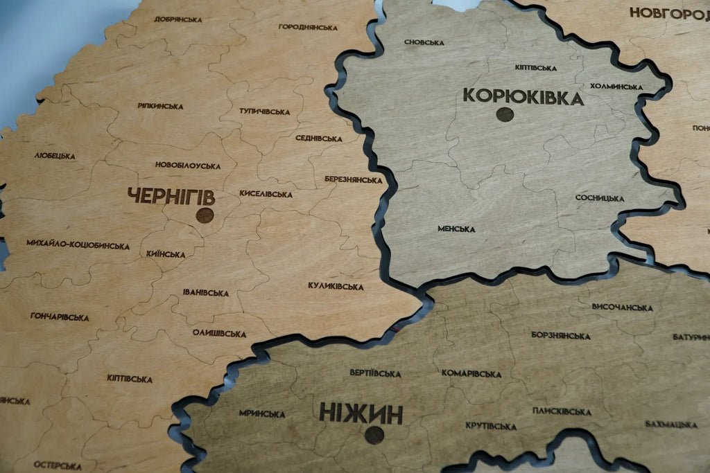 Карта Чернігівської області з підсвіткою, колір Light Tree