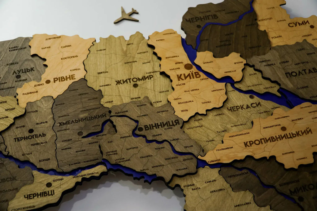 Карта України багатошарова 3D з підсвіткою колір Elis