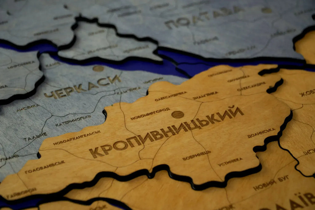 Карта України багатошарова 3D з підсвіткою колір Flag