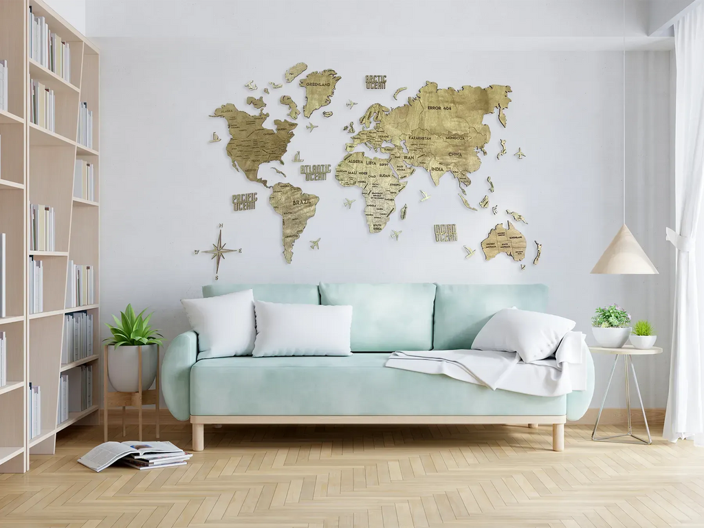 Одношарова карта світу колір Nut 3