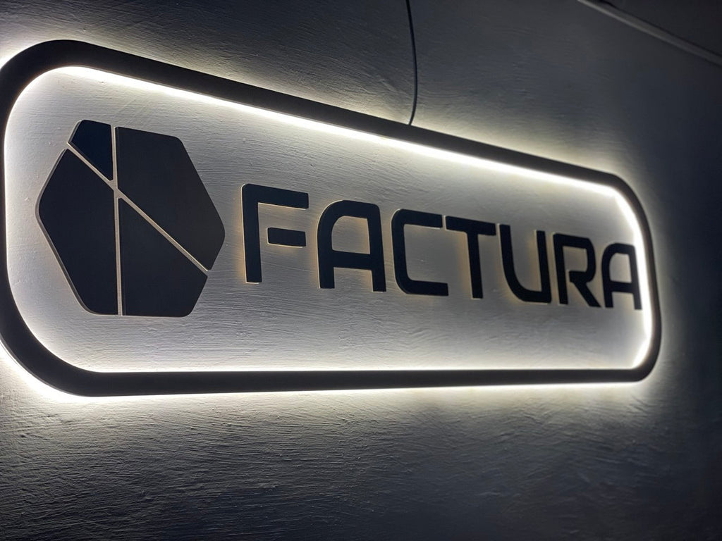 Індивідуальні настінні логотипи з LED-підсвіткою Factura