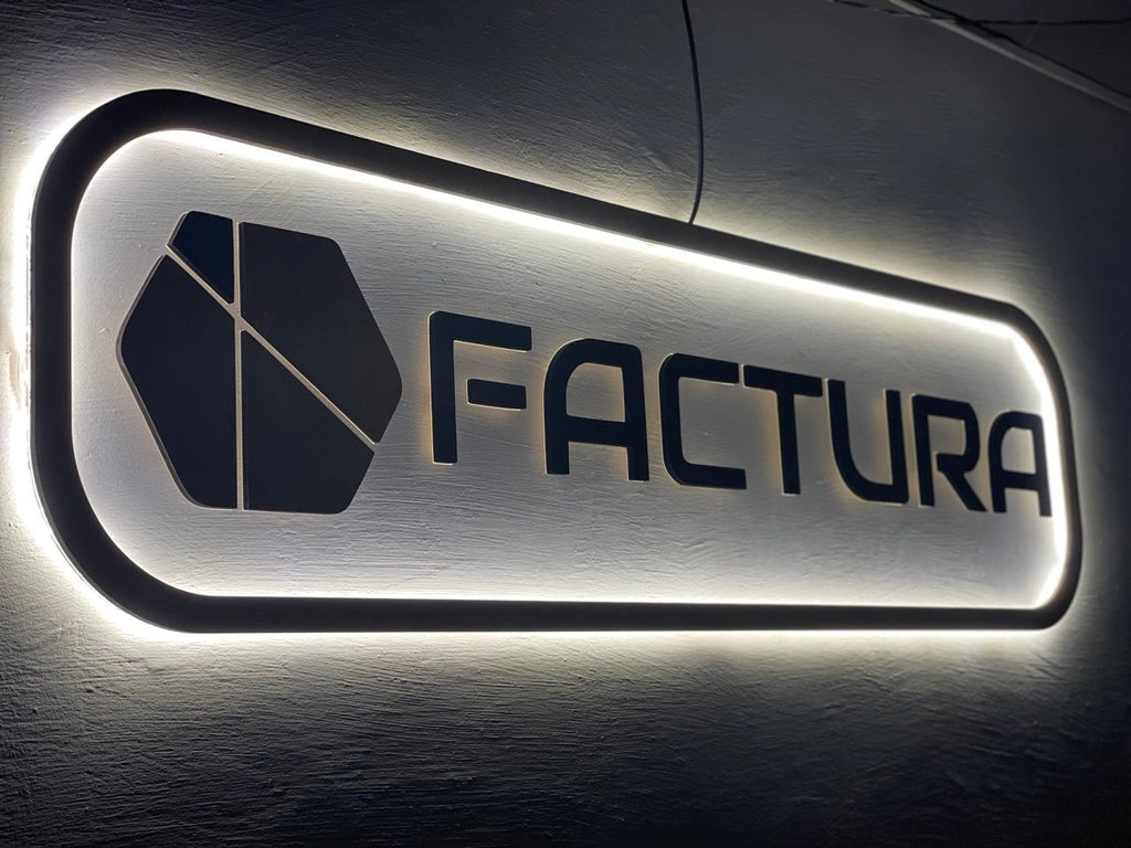 Індивідуальні настінні логотипи з LED-підсвіткою Factura