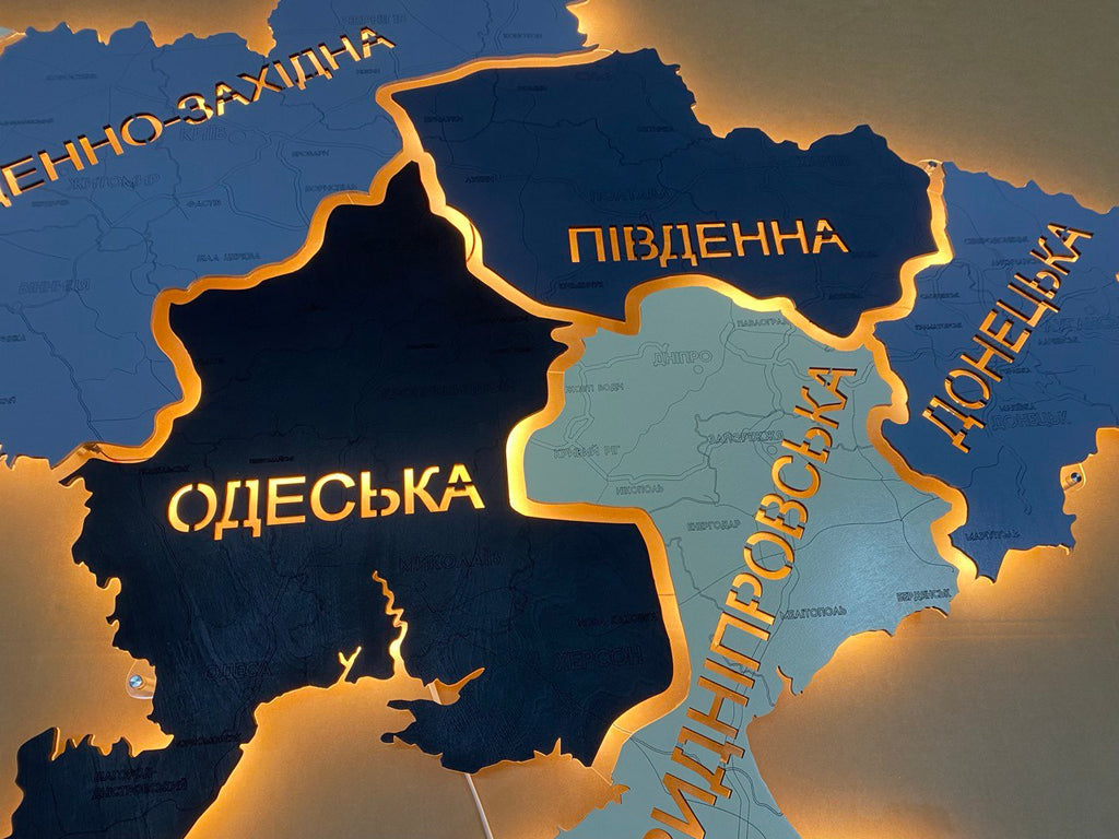 Індивідуальна карта залізничних шляхів України з LED-підсвіткою